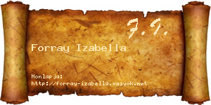 Forray Izabella névjegykártya